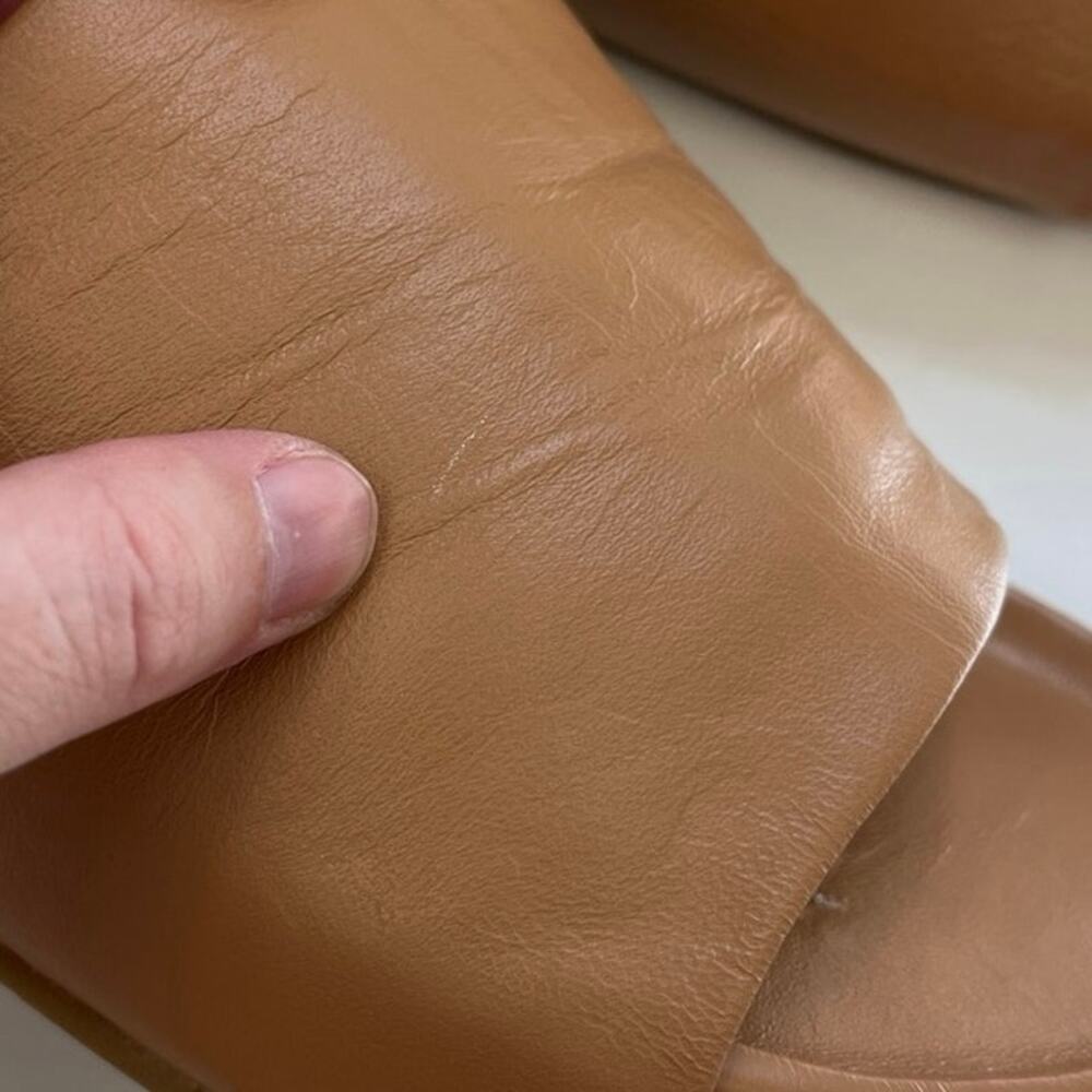 Beek Pelican Platform Leather Sandals Memory Foam Arch Support Honey - Size 8 - Picture 6 of 11